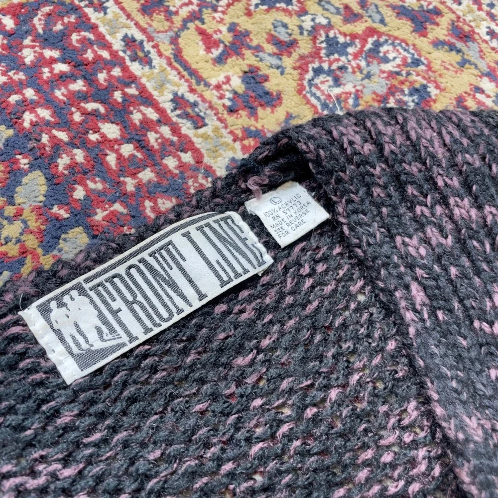 Vintage Men's V Neck Knit‎ Sweater Geometric Pattern Multicolored Size L
